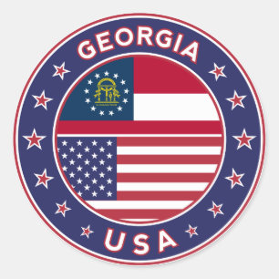 Georgia T-shirt, Georgia sticker, Ronde Sticker