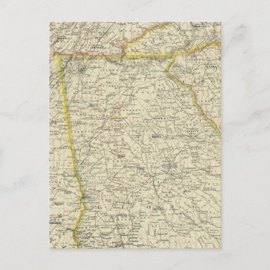 Georgia, Tennessee, Alabama Briefkaart (Voorkant)