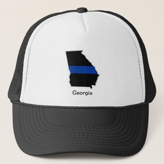 Georgia Thin Blue Line Trucker Hat Trucker Pet (Voorkant)