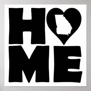 Georgia Thuis Hart Staat Poster Bord