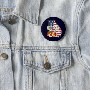 Georgia United States Retro State Map VS Ronde Button 5,7 Cm