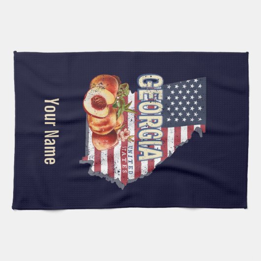 Georgia United States Retro State Map  VS Theedoek (Horizontaal)