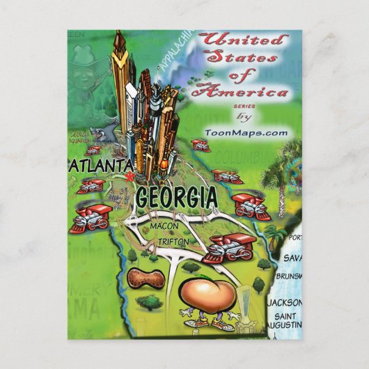 Georgia USA Kaart (Voorkant)