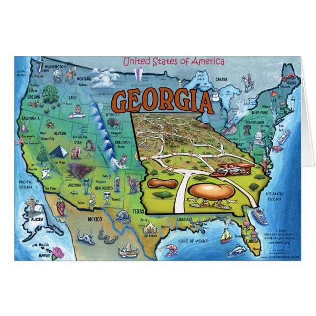 Georgia USA Map (Voorkant Horizontaal)
