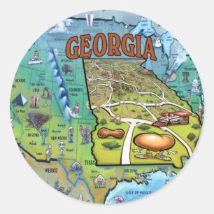Georgia USA Map Ronde Sticker