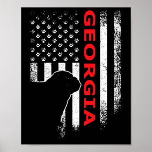Georgia Usa Vlag Patriottisch. Ga Vintage Stijl Poster
