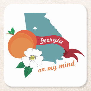 Georgia Vierkante Kartonnen Onderzetter