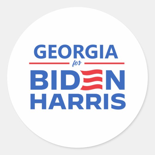 Georgia voor Biden Harris Ronde Sticker (Voorkant)