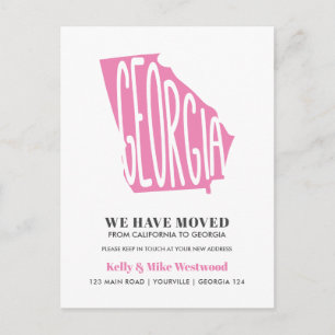 GEORGIA We hebben verplaatst Nieuw adres Nieuw Hom Briefkaart