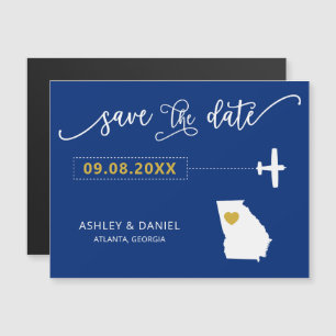 Georgia Wedding Save the Date Kaart, Kaart