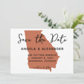 Georgia Wedding Terracotta Save The Date (Staand voorkant)