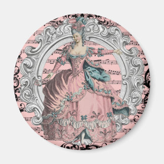 Georgian Lady Dancing - Pink and Blue Magneet