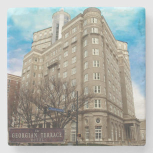 Georgian Terrace Atlanta Landmark Marble Onderzett Stenen Onderzetter