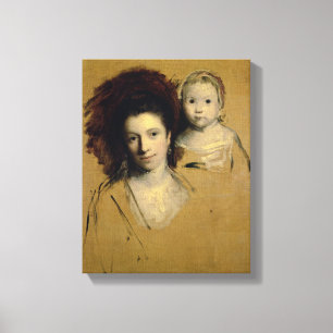 Georgiana, Countess Spencer en haar Daughter Lady Canvas Afdruk
