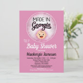 Géorgie Baby shower Funny Filles roses Invitation (Debout devant)