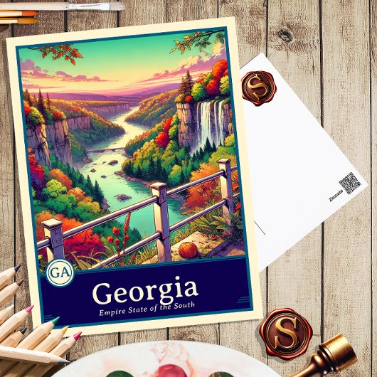 Géorgie | Carte postale ombragée style Anime