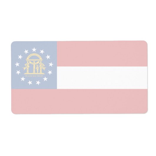 Géorgie Drapeau faible Étiquette d'expédition (Devant)