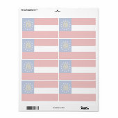 Géorgie Drapeau faible Étiquette d'expédition (Feuille entière)