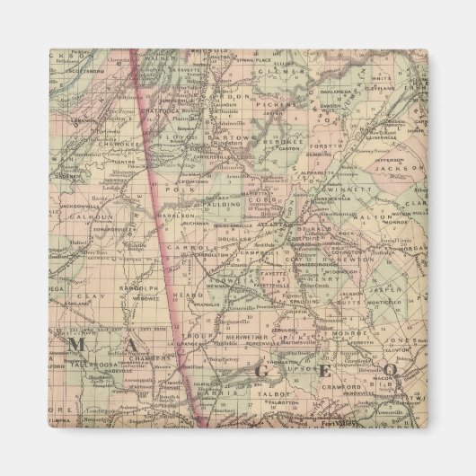 Georgië en Alabama Magneet (Voorkant)