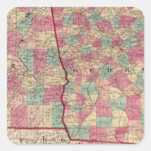 Georgië en Alabama Vierkante Sticker