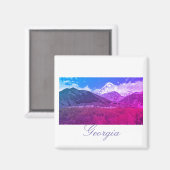 Georgië Kazbegi Architectuur Natuur Magneet (Voorkant / Achterkant)