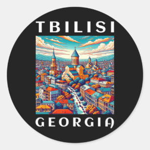 Georgië Reis En Tbilisi Ronde Sticker