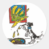 Georgië schilderij ronde sticker (Voorkant)