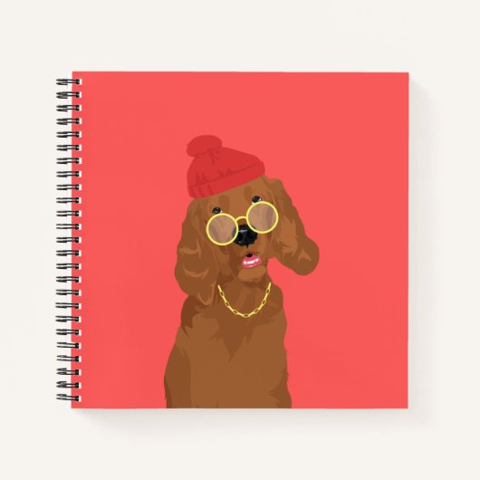 Georgie The Rapper Irish Setter Dog Notitieboek (Voorkant)