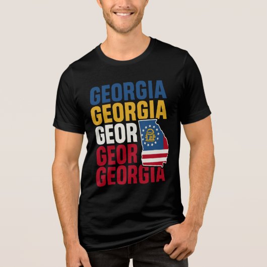 Georgië Tri-Blend Shirt (Voorkant)