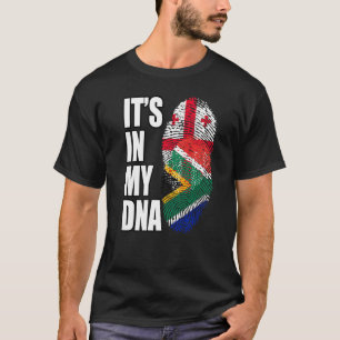 Georgisch en Zuid-Afrikaans Mix DNA Flag Heritage  T-shirt