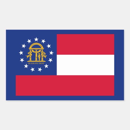Georgisch vlaggenstaatontwerp rechthoekige sticker (Voorkant)