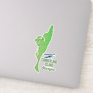 Georgische kaart op het eiland Cumberland Sticker