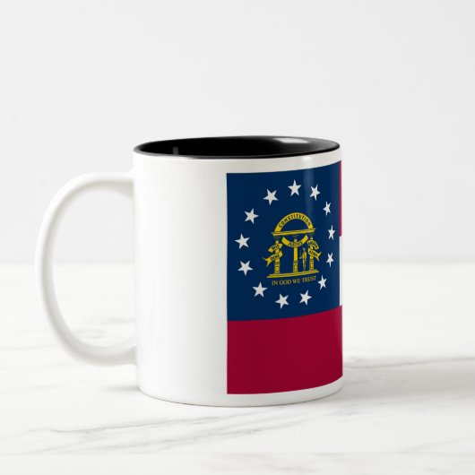 Georgische staat Flag Two-Tone Coffee Mok (Links)