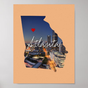 Georgische staatfoto, naam van de stad poster