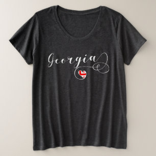 Georgische vlag in een hart, Georgië Grote Maat T-shirt