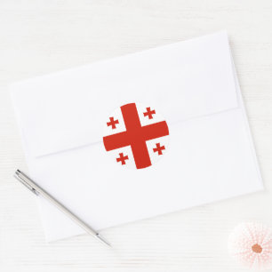 Georgische vlag ronde sticker