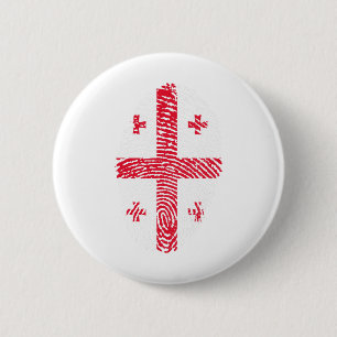 Georgische vlag Vingerprint land Pride Ronde Button 5,7 Cm