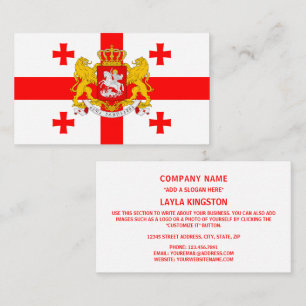 Georgische Vlag & Wapen, Vlag van Georgië Visitekaartje