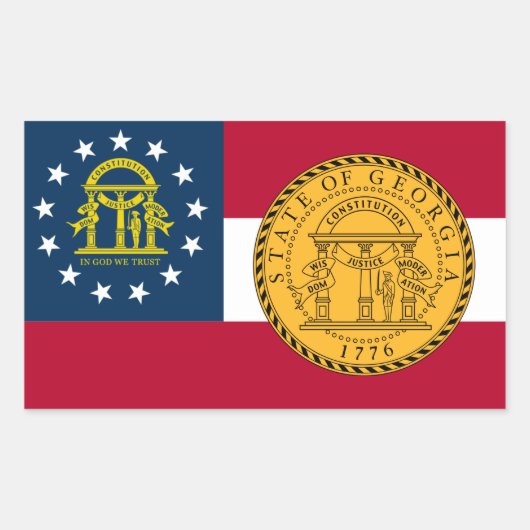 Georgische vlag & zegel, Vlag van Georgië Rechthoekige Sticker (Voorkant)