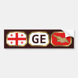 Georgische vlaggenkaartcode Bumpersticker