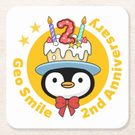 GeoSmile Paper-Onderzetter Vierkante Kartonnen Onderzetter