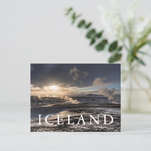 Geothermisch winterlandschap briefkaart (Staand voorkant)