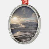 Geothermisch winterlandschap metalen ornament (Links)