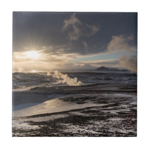 Geothermisch winterlandschap tegeltje