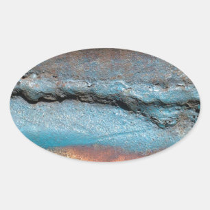 Geoxideerd metaal ovale sticker