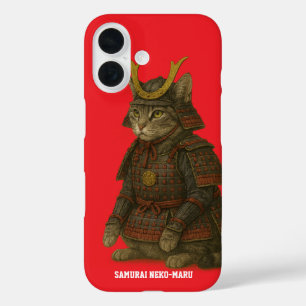 Gepantserde Cat Warrior Illustratie iPhone 16 Hoesje