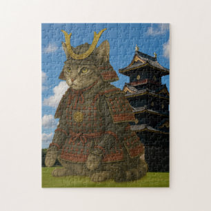 Gepantserde Cat Warrior Illustratie Legpuzzel