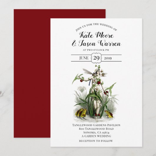 Gepantserde fairy Flower Garden Wedding Kaart (Voorkant / Achterkant)