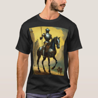 Gepantserde Ridder in een Gouden Glans Majestueuze T-shirt