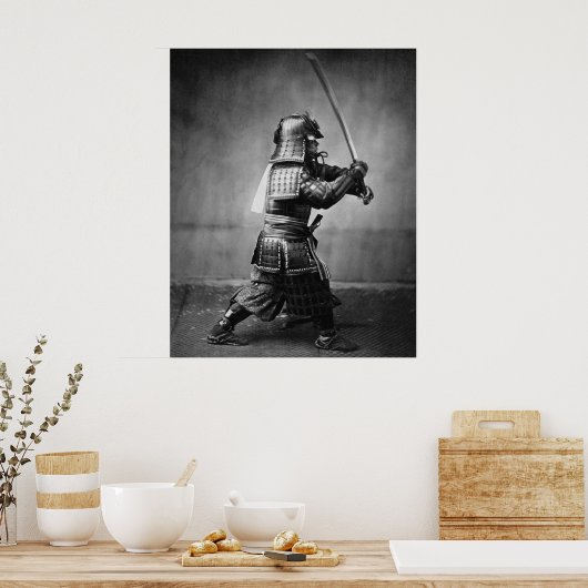 Gepantserde Samurai met zwaard en Dagger in 1860 Poster (Keuken)